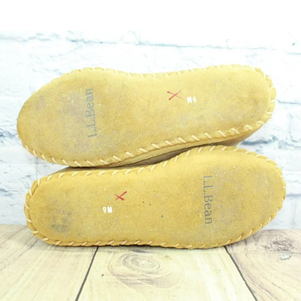 LL Bean Brown Suede Wicked Good Shearling Lined Slipper Ankle Boots Size 9 M - Picture 10 of 10